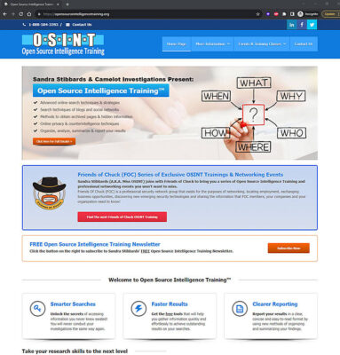 Open Source Intelligence Training Home Page