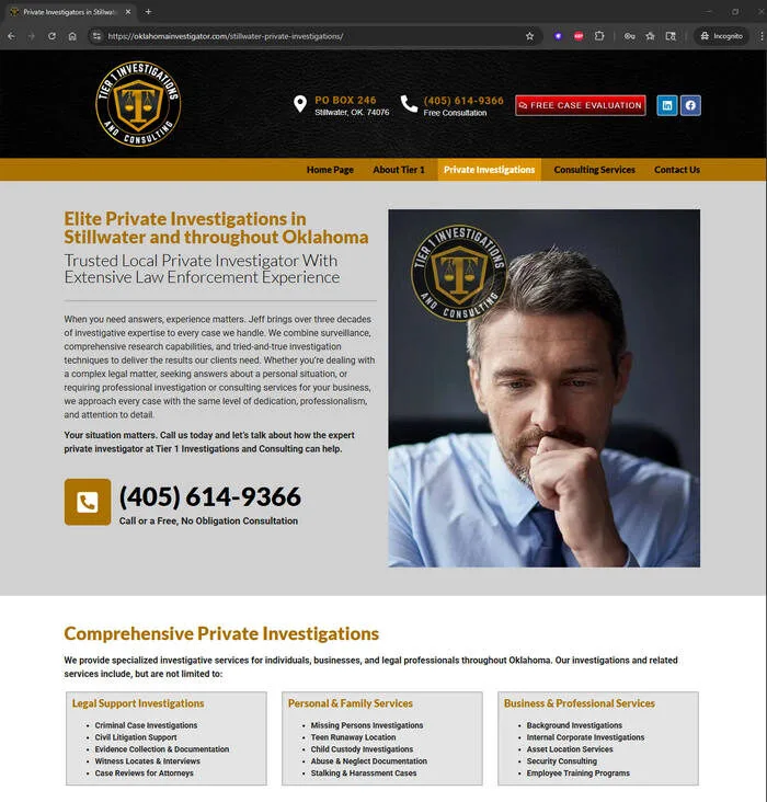 Tier 1 Investigations Private Investigations Page