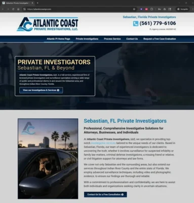 Sebastian Florida Private Investigators Home Page