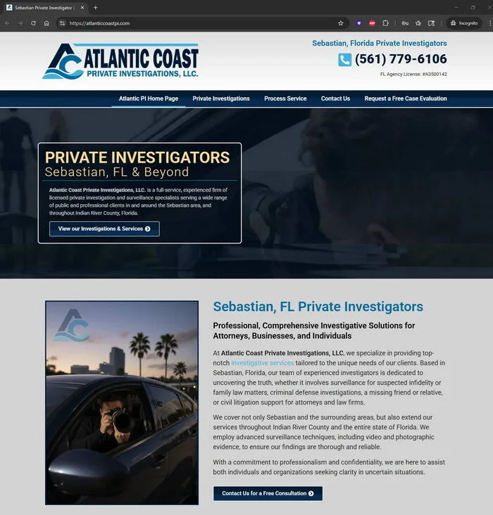 Sebastian Florida Private Investigators Home Page